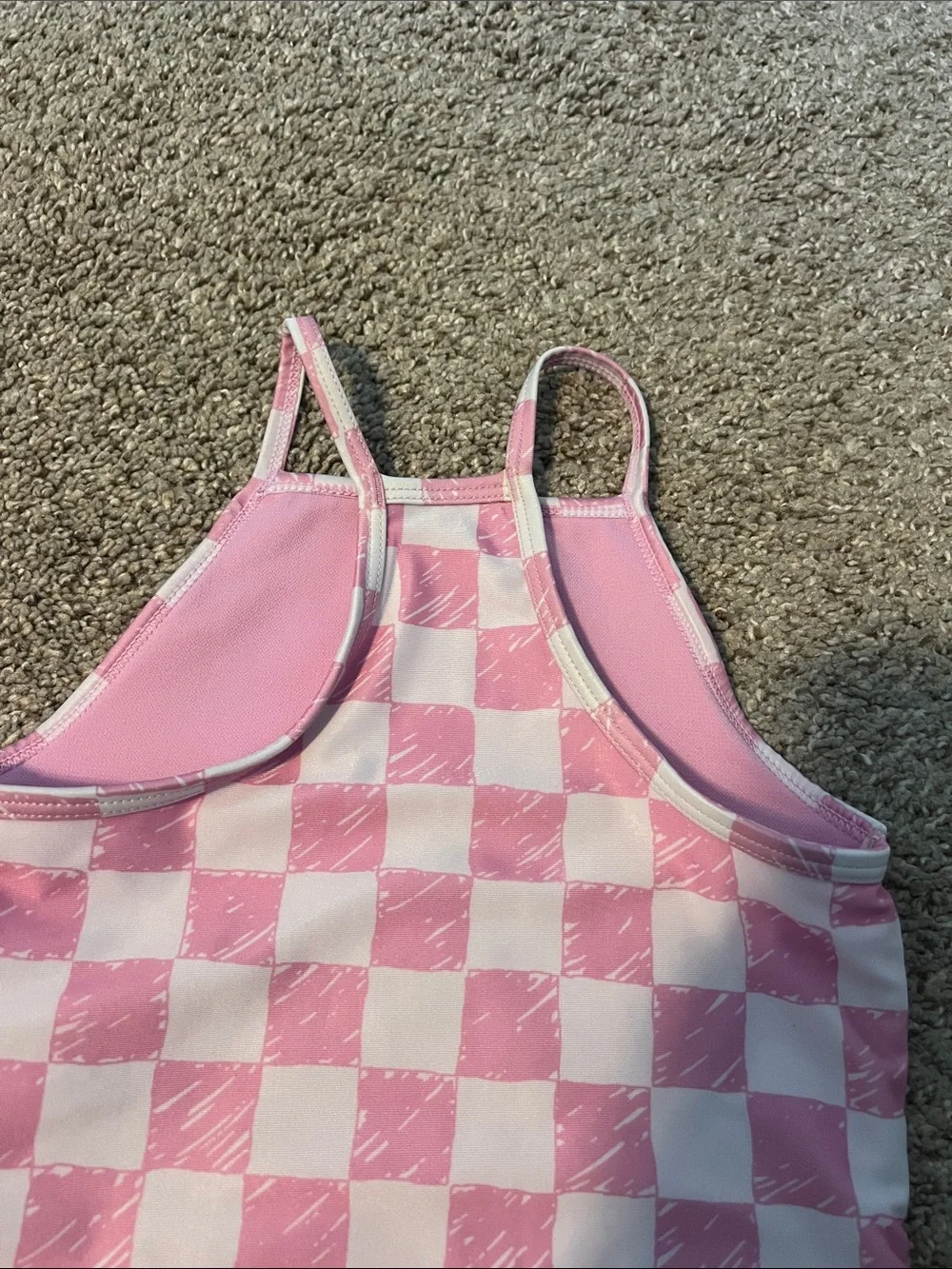 GAP Pink and White Checker Two-Piece Tankini
